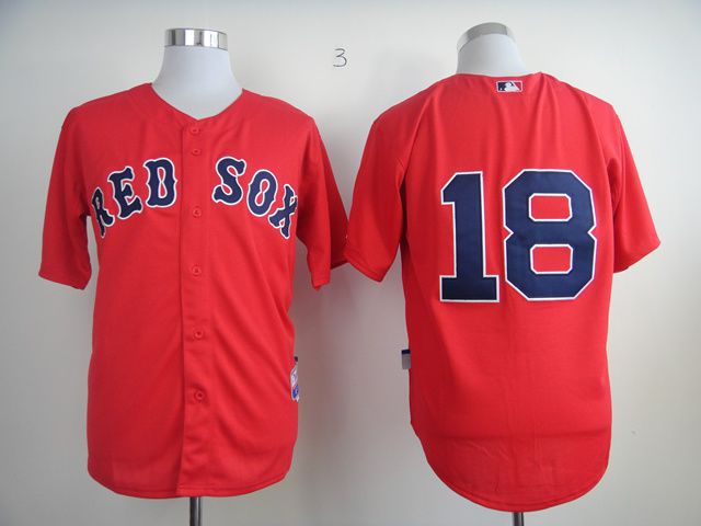 Men Boston Red Sox 18 Victorino Red MLB Jerseys